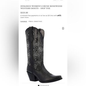 DURANGO WOMEN'S CRUSH ROSEWOOD WESTERN BOOTS - SNIP TOE